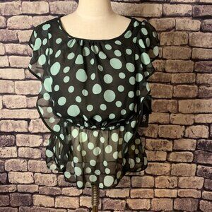 Sharagano NWT Sheer Blouse Size M